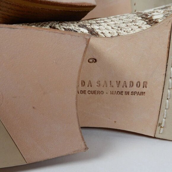 FREDA SALVADOR Julia Mid Calf BOOTS 6 36 Vanilla Snake Embossed LEATHER NEW $625 - Picture 9 of 10